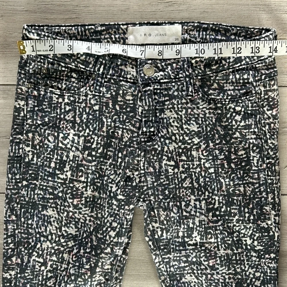 IRO Abril Print slim skinny Jeans denim intermix size 26